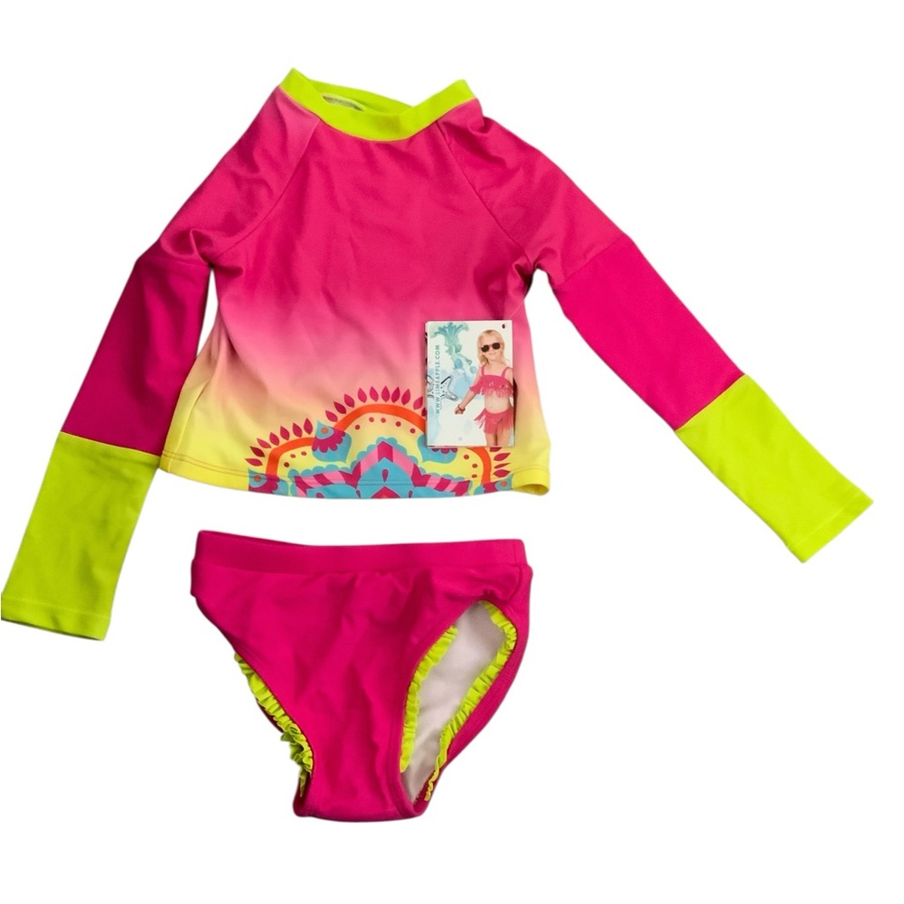Limeapple Toddler Girl's 2T 2 Long Sleeve Rash Guard Swimsuit Tankini Bikini